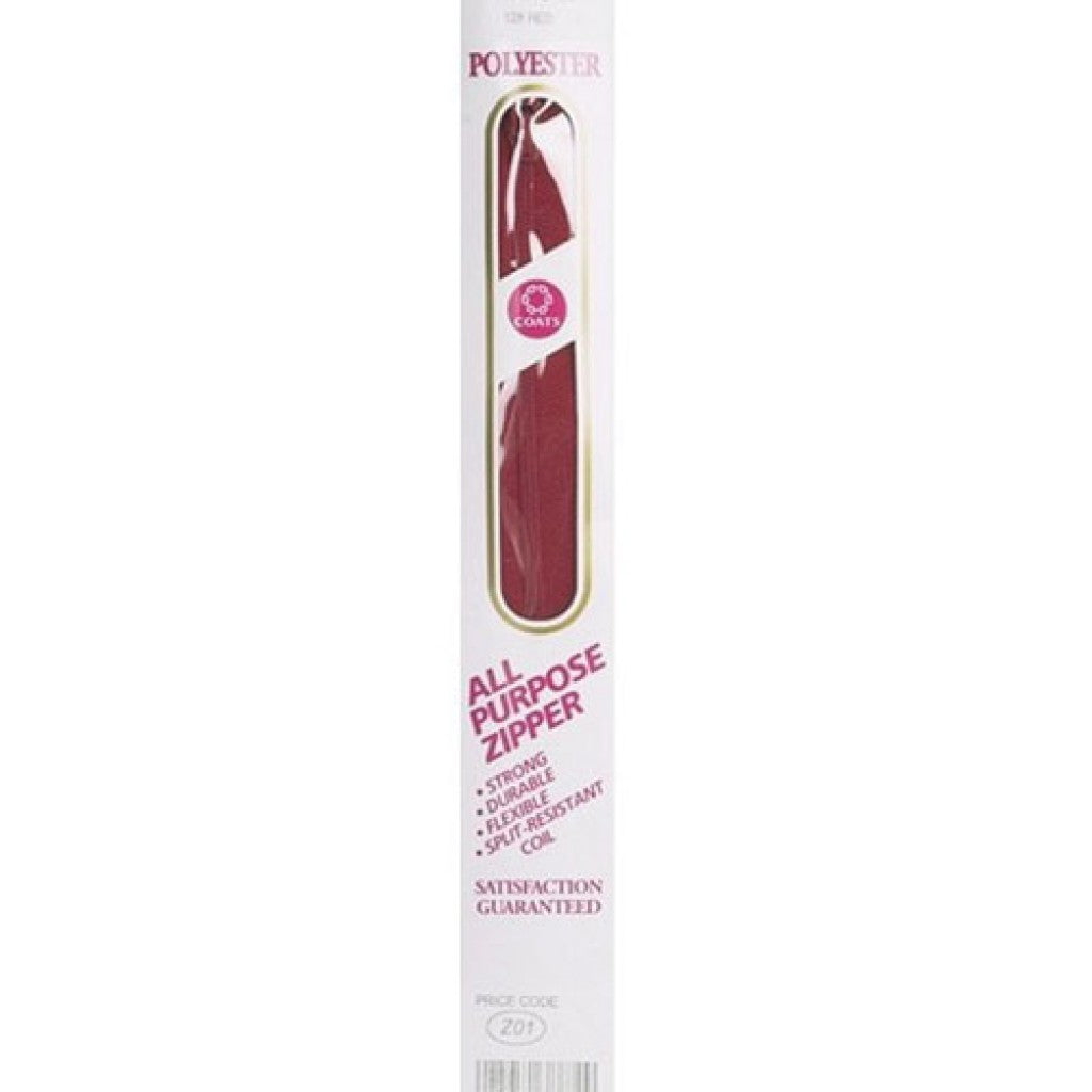 Glidelås i nylon (lukket) - 56cm Red