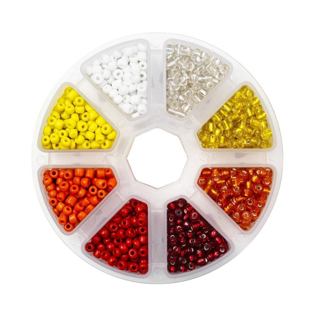 Perlemiks Rocaille 6/0 Rød 8Pk