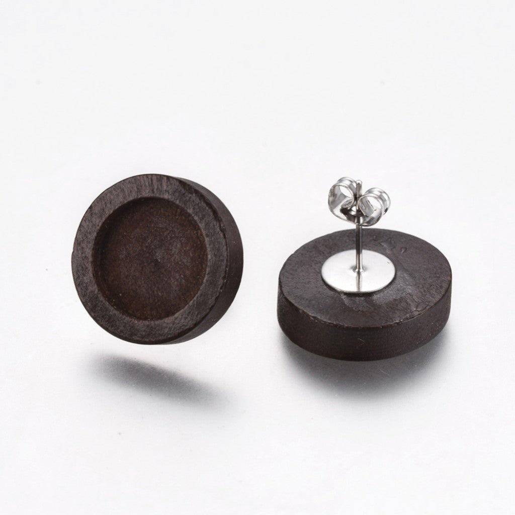 Ørestift med Treskål til Resin, 12mm - 2 par