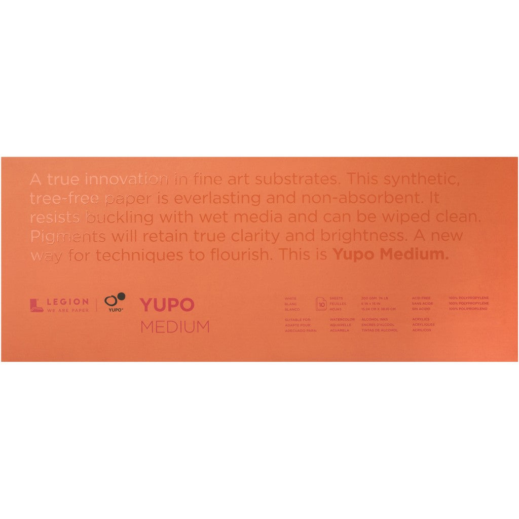 Yupo - Medium Pad 10ark White 200g - 6"x15" (15x38cm)