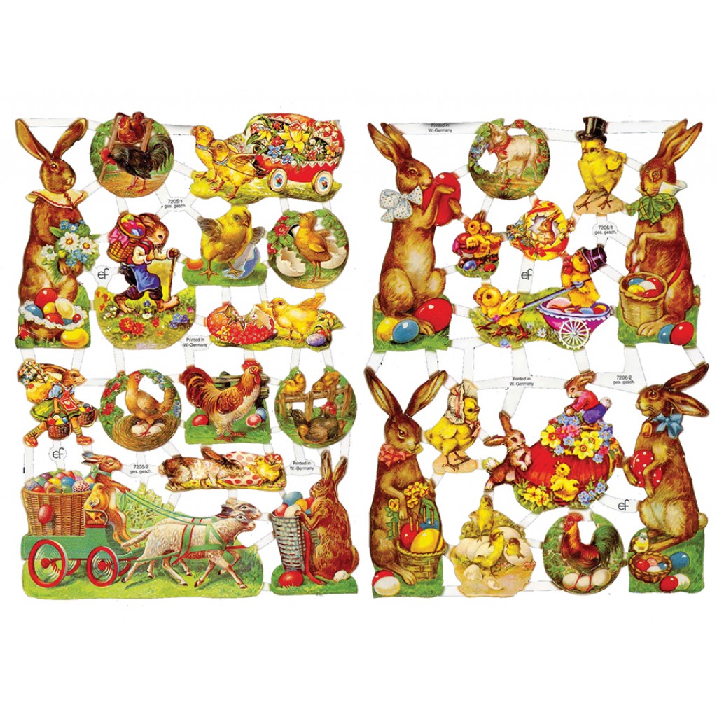 Glansbilder - Påskemotiv 3 - 2ark