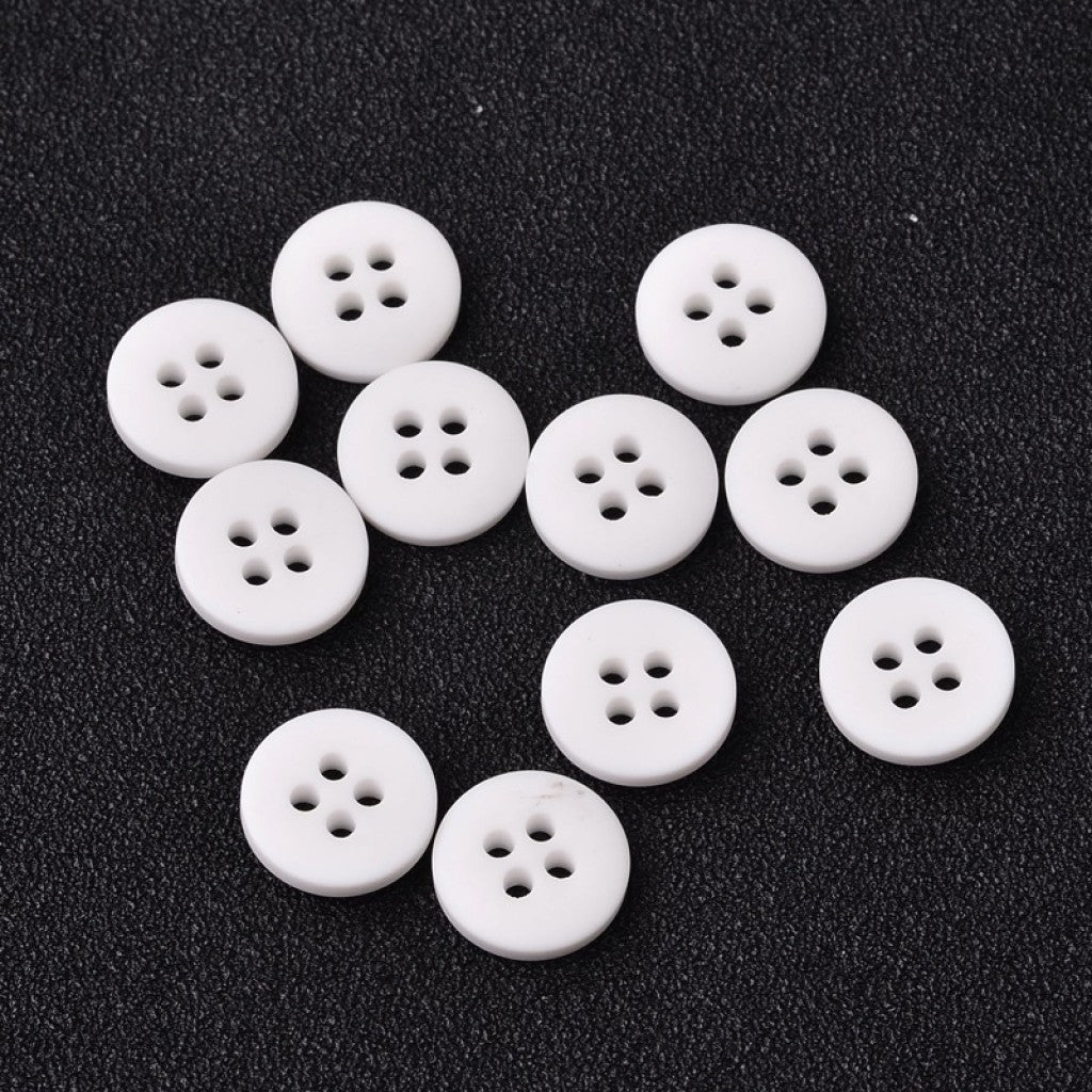Knapp i Frostet Epoxy, 23mm - White