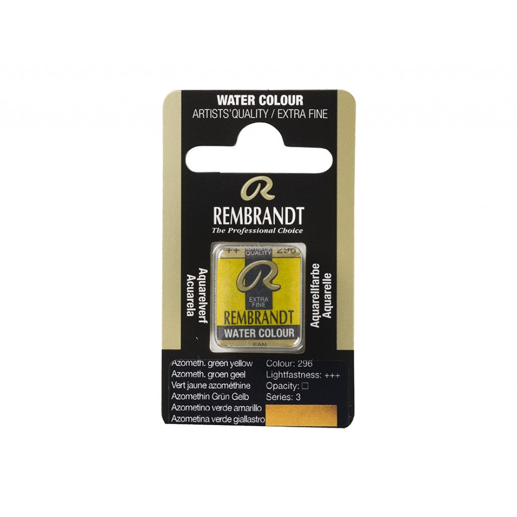 Rembrandt Akvarell Halfpan - Azomethine Green Yellow 296
