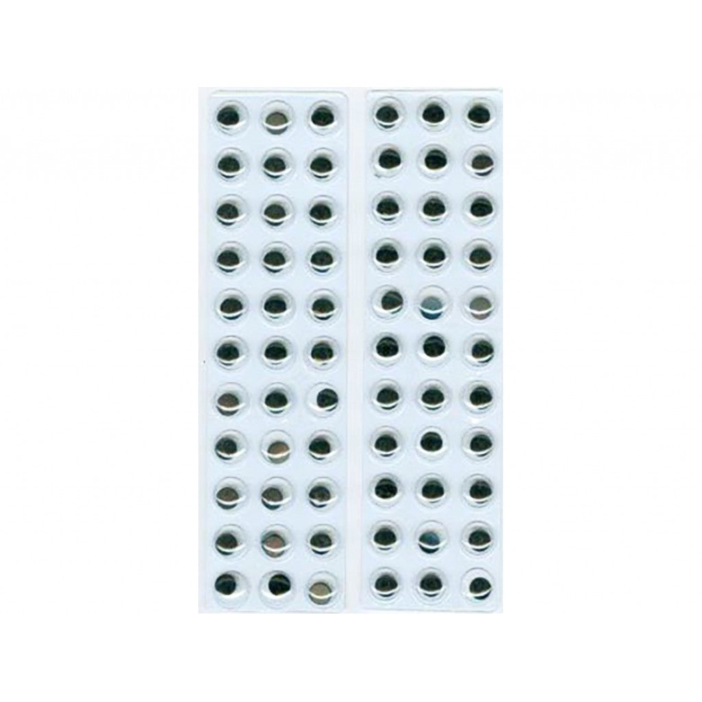 Plastøyne selvklebende - 10mm - 66stk