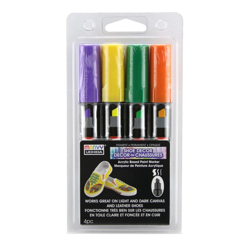 Uchida Shoe Decor Acrylic Markers - 4stk Festive