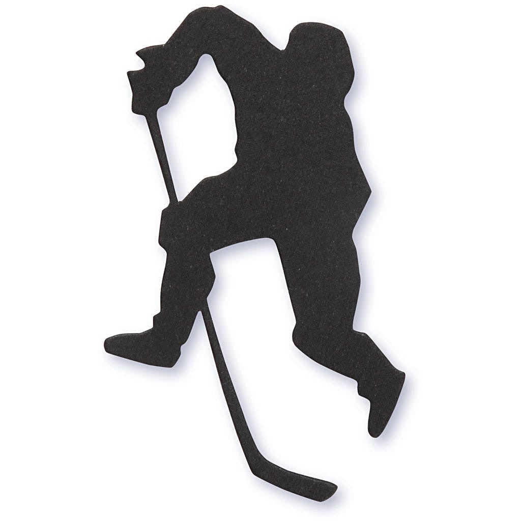 Kartongmerke, svart, ishockeyspiller, 10 stk., 1 pk.