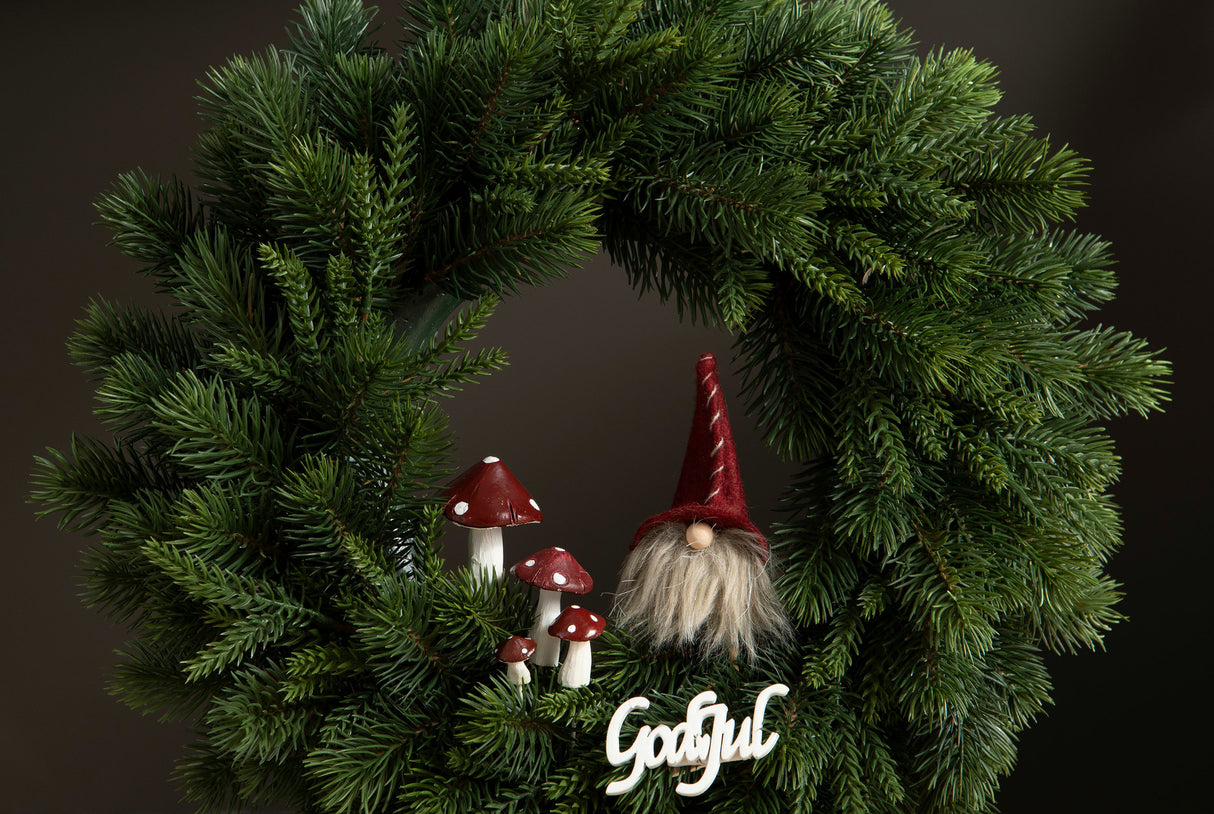 God Jul Klype, 6cm - Hvit/Rød assortert