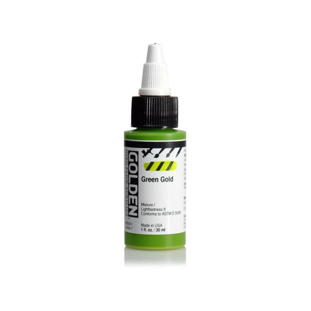 Golden High Flow Acrylics 30ml - Green Gold
