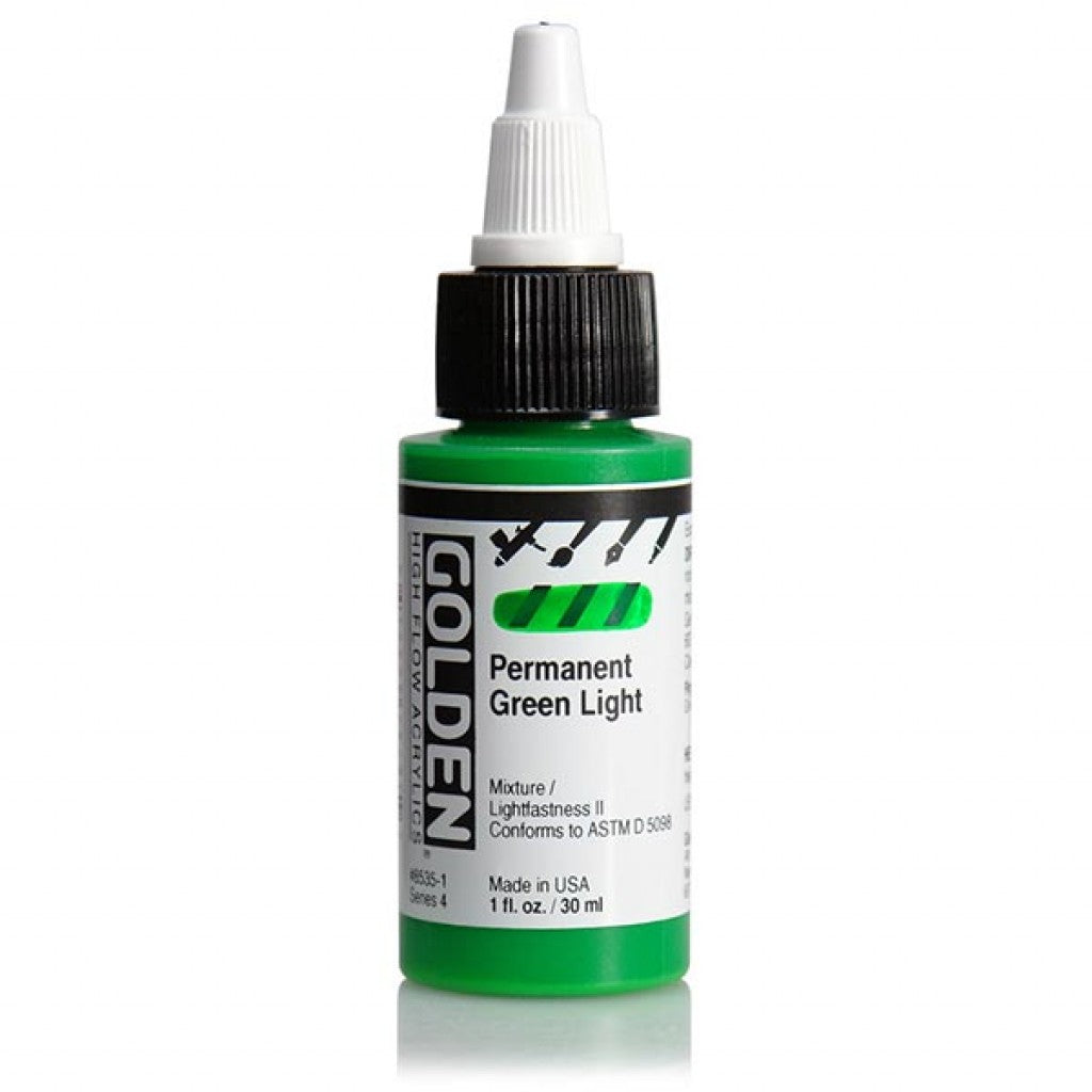 Golden High Flow Acrylics 30ml - Permanent Green Light