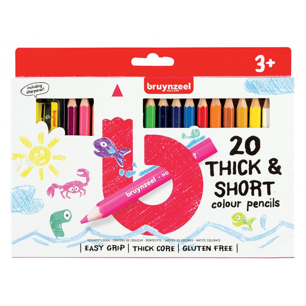 Bruynzeel KIDS - Thick & Short Fargeblyant 20stk - HobbyHimmelen