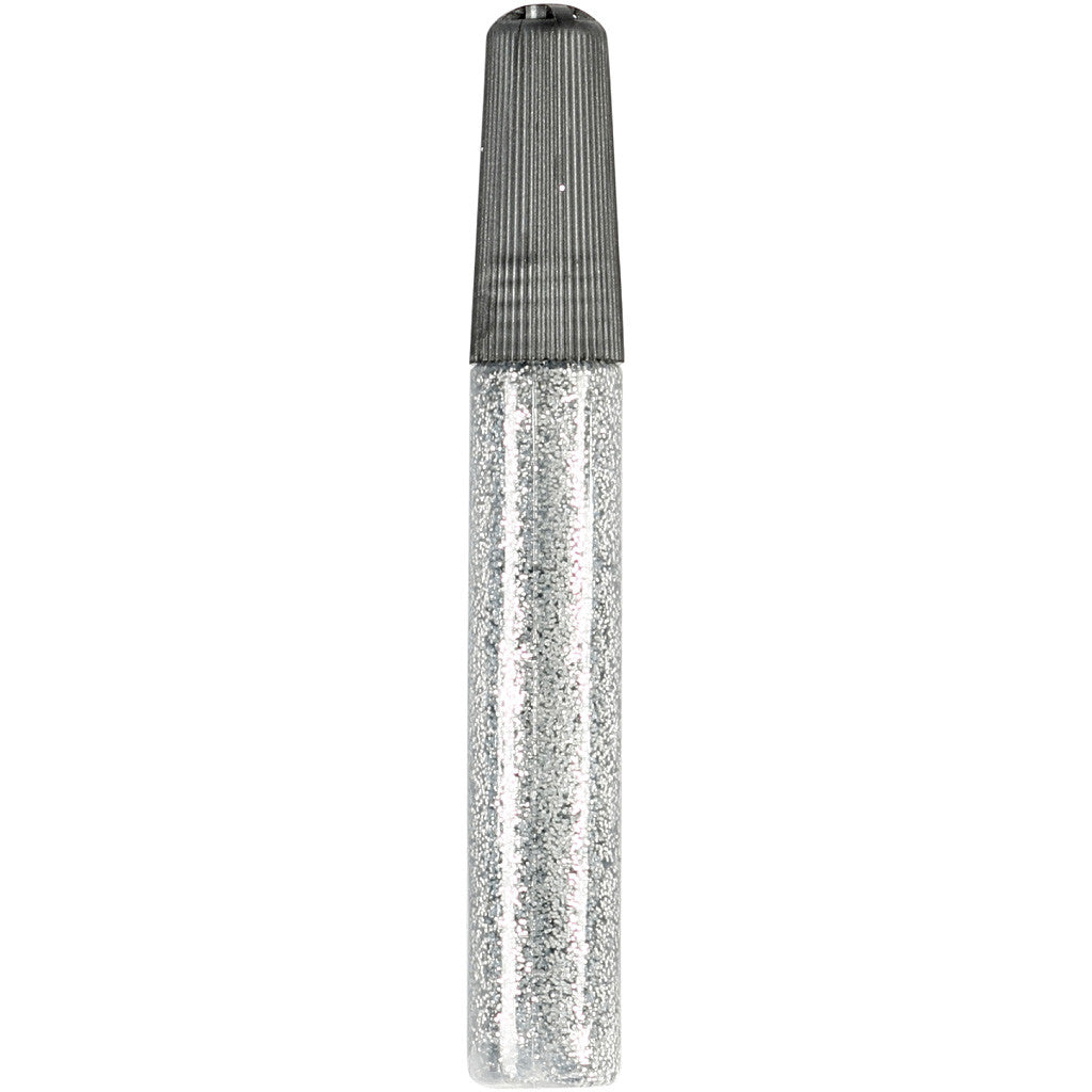 Glitterlim, sølv, 10 ml, 6 fl.