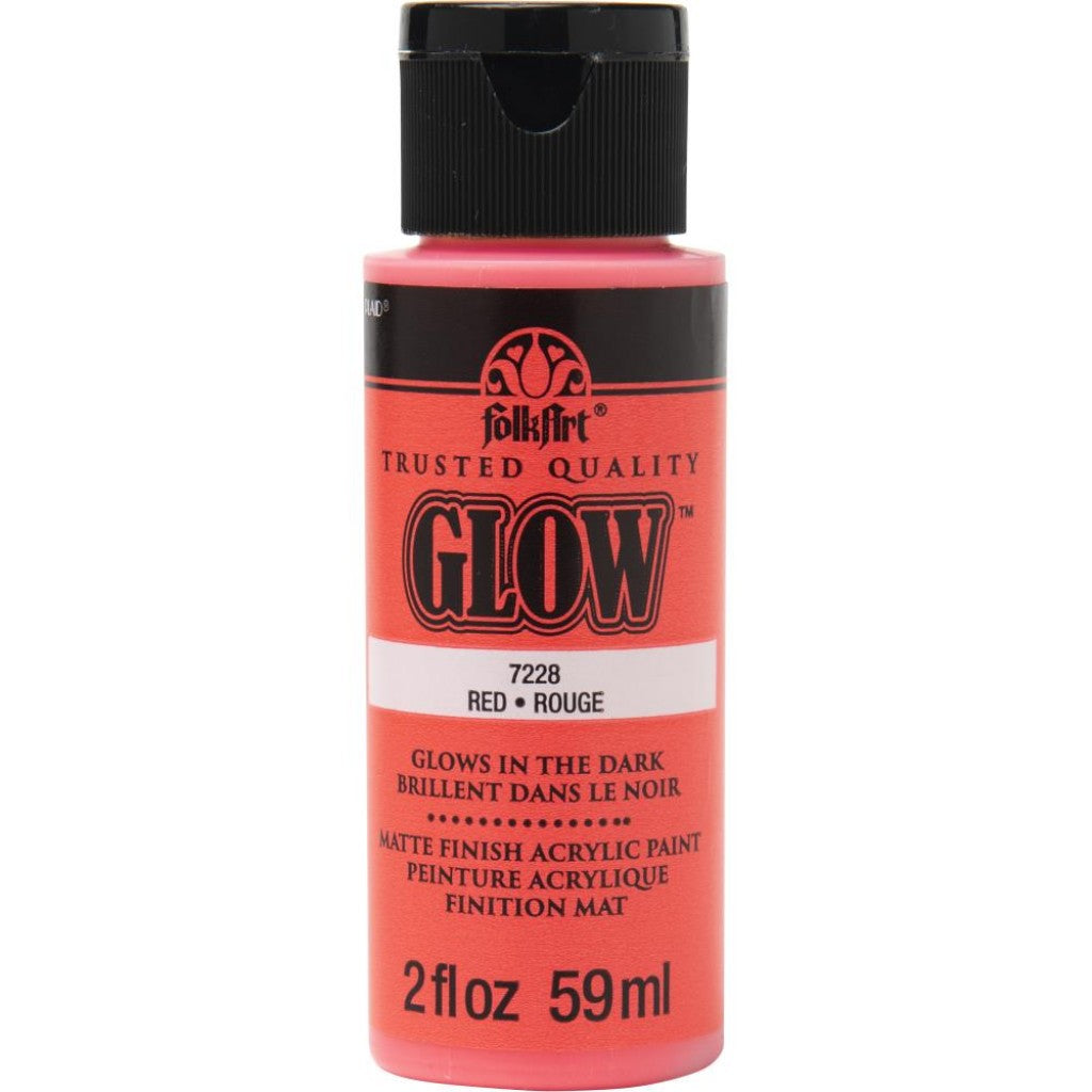 Folk Art - Glow In The Dark Paint 59ml - Red