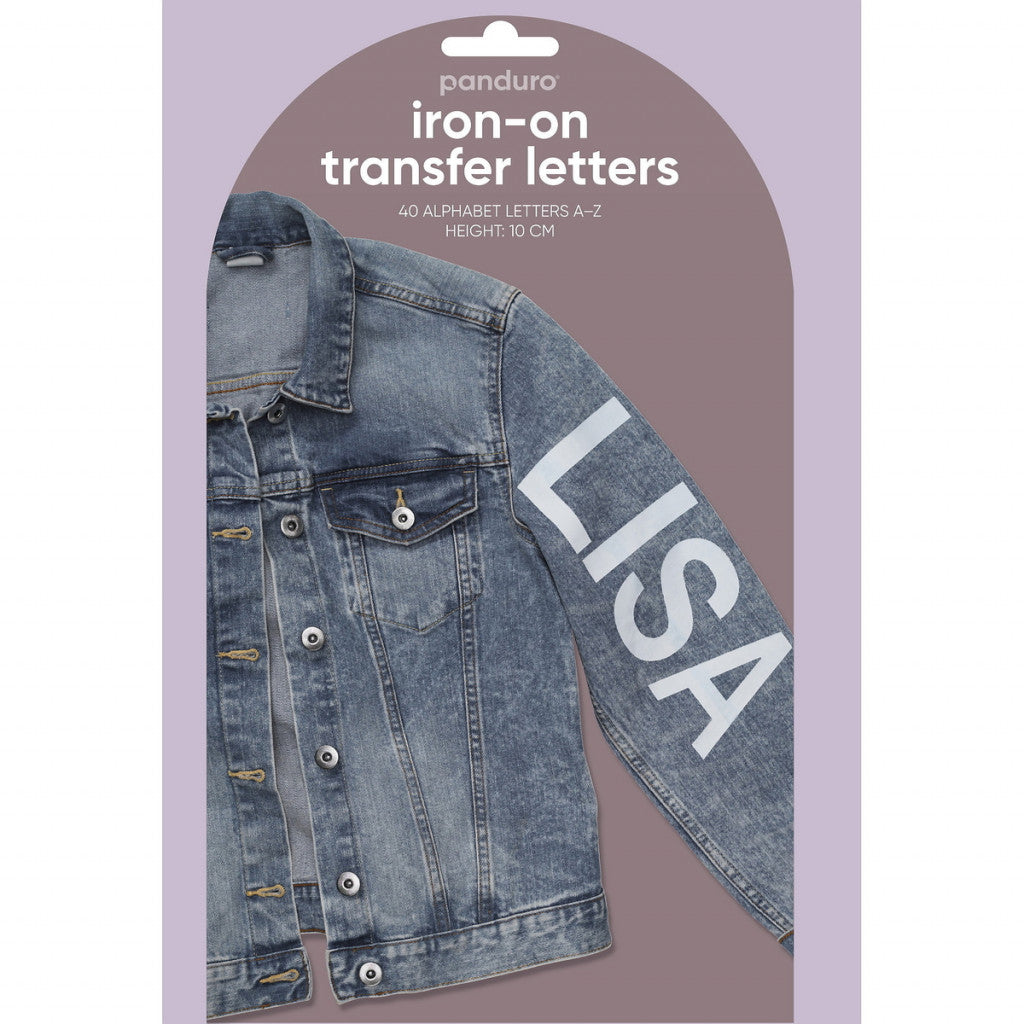 Iron-On Bokstaver, 10cm - Hvite