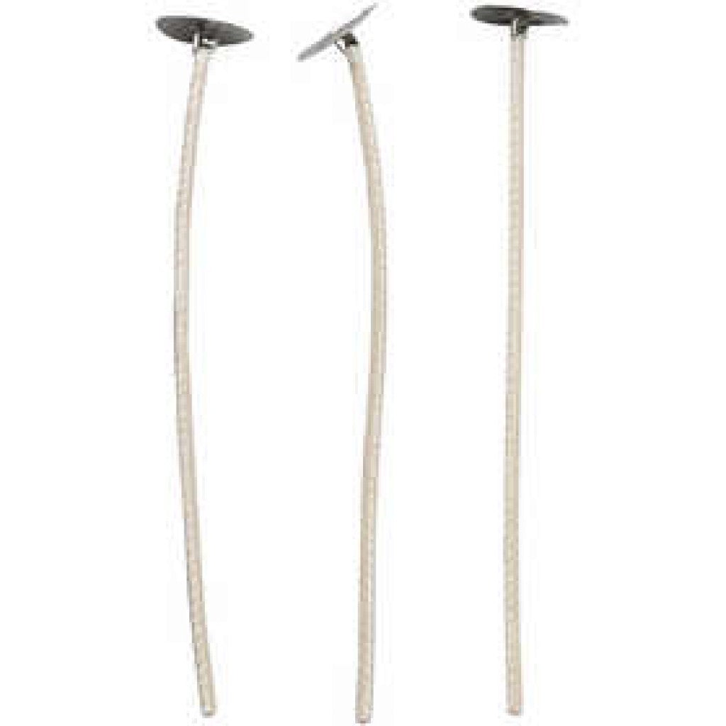 Voksede veker med metallplate, 10cm - 50stk.