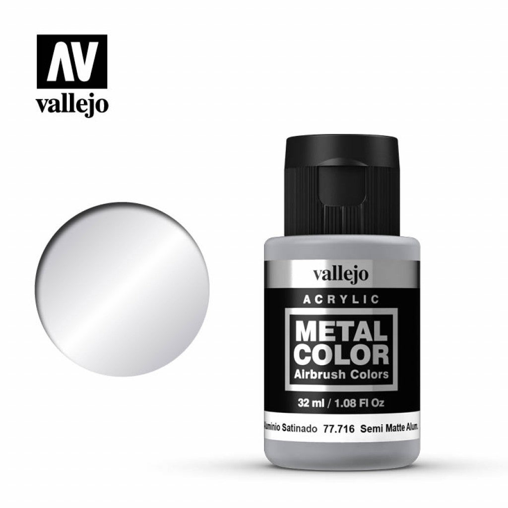 Vallejo Metal Color 77.716 - Semi Matt Aluminium 32ml