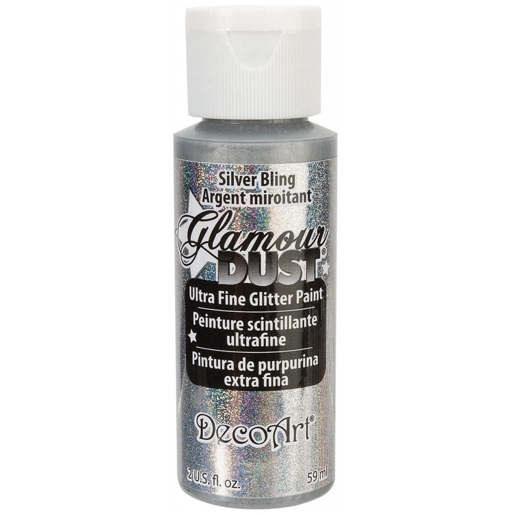 DecoArt - Glamour Dust Glitter Paint 59ml - Silver Bling