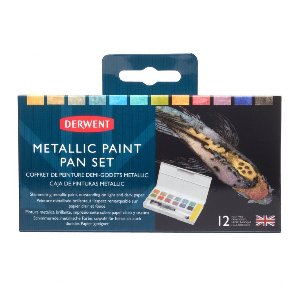 Derwent Halfpan sett Metallic - 12 Farger