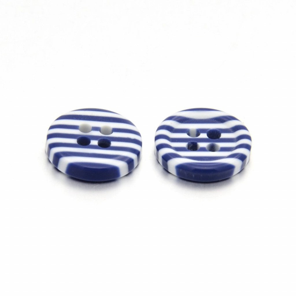 Knapp i Epoxy, 13mm - Striper Medium Blue