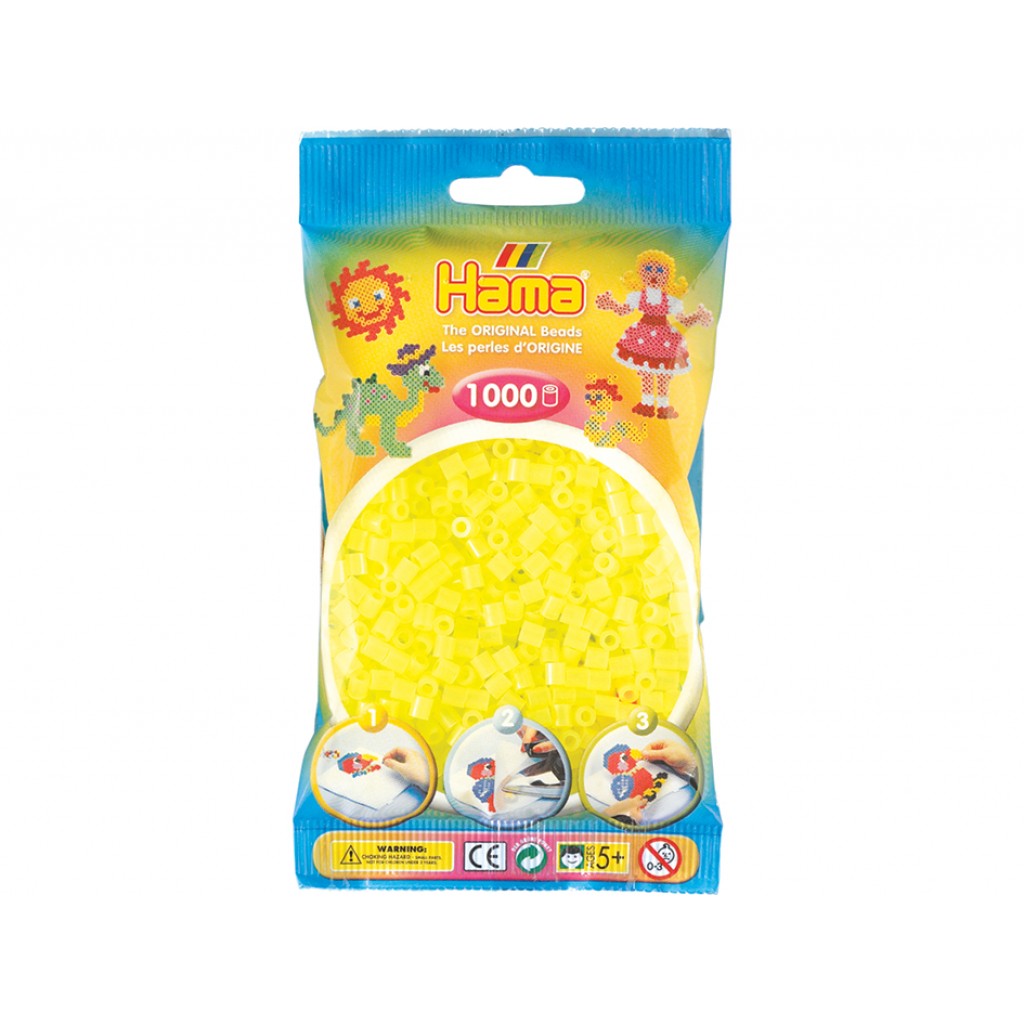 Hama Midi, 1000stk - 34 Neon Gul