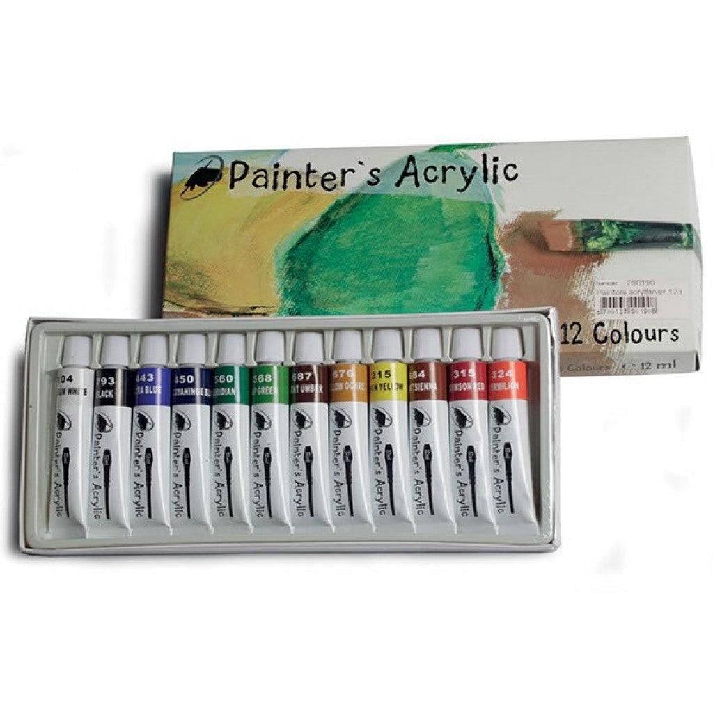 Akrylmalings-sett, 12 x 12ml - Assortert - HobbyHimmelen