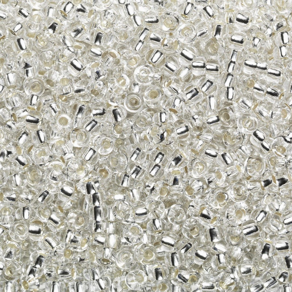 Rocaillesperle 9/0 - Klar/Sølv