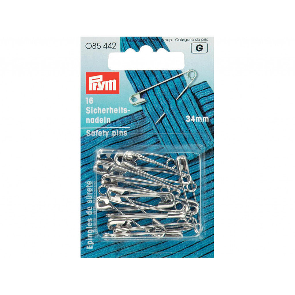 Prym Sikkerhetsnåler 34mm - Sølv - 16stk