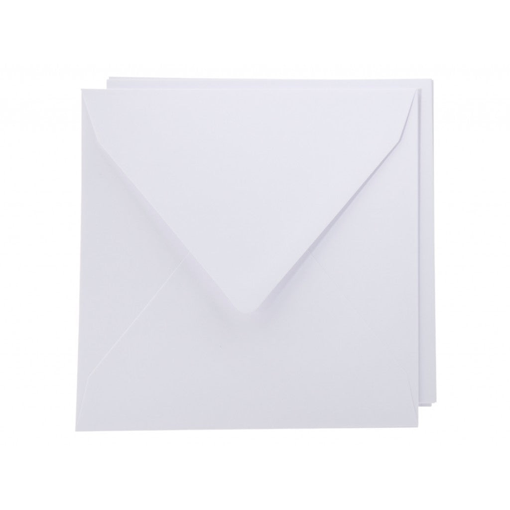 Staz Kort & Konvolutt - 16x16cm 10 stk - 00 Hvit