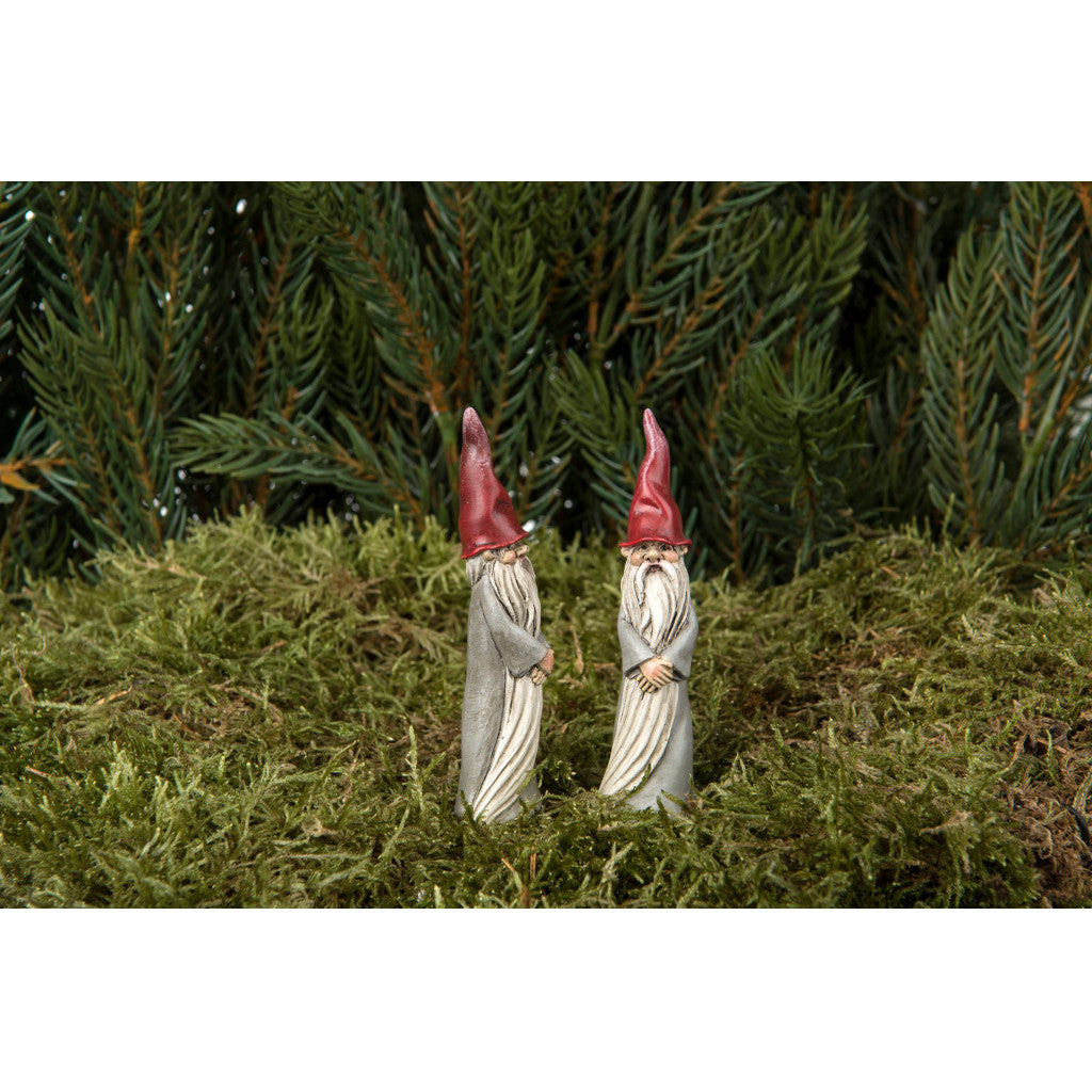 Nisse på Pinne med Langt Skjegg, Poly, 8,5cm - 1stk Assortert Design