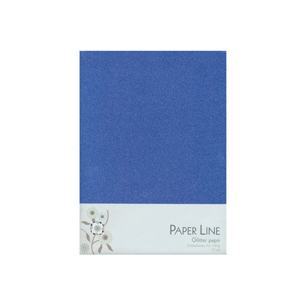 Glitter papir dobbelt A4 120g, 10stk pakke mørkblå