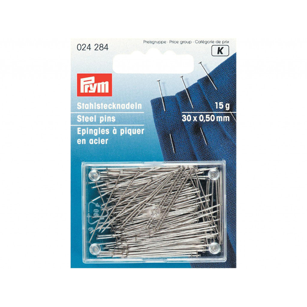 Prym Knappenåler Stål Superfin - 0,5mm30mm 15g - Sølv