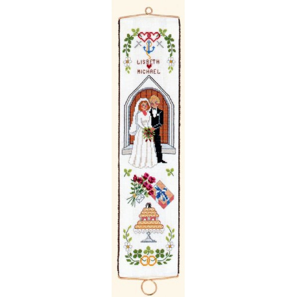 Korsstingsbroderi - Bryllup 2, 10x45cm