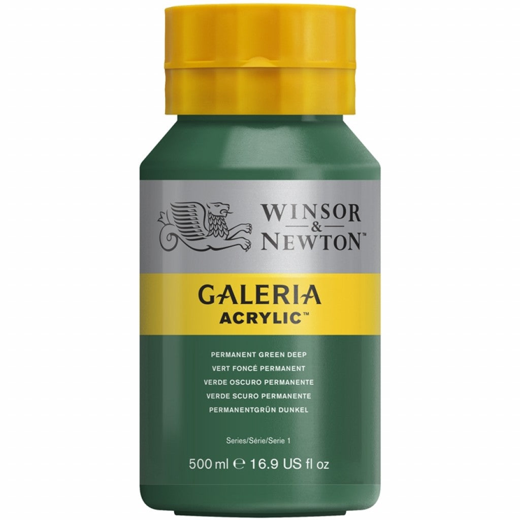 W&N - Galeria Acrylic 500ml - 482 Permanent Green Deep