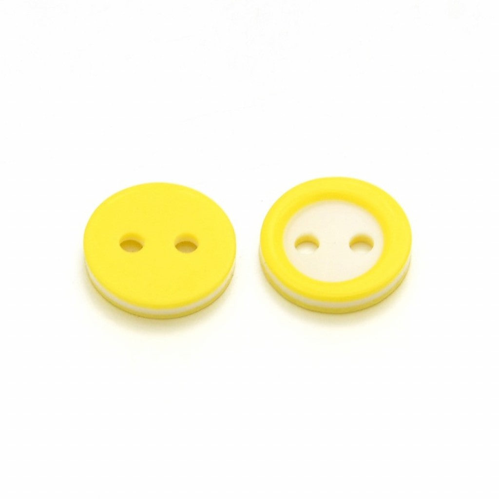Knapp i Epoxy, 11mm - Ring Yellow