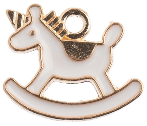 Sweet & Petite Charms -Rocking Horse White, 16x13mm 10/Pkg