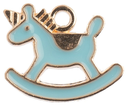 Sweet & Petite Charms -Rocking Horse Light Blue, 16x13mm 10/Pkg