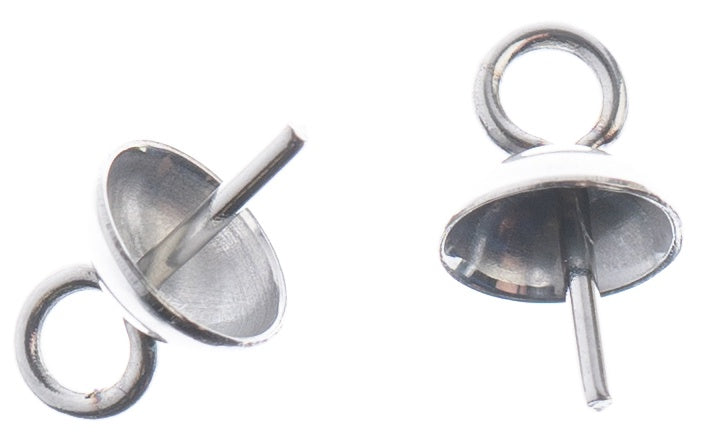 Rustfritt Stål Bail Pin With Cup til Anheng, 12stk - 8x5mm
