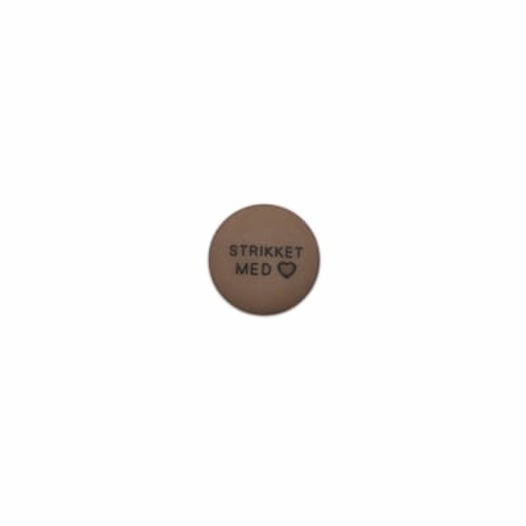 Knapp, Strikket med ❤️ - 15mm Brun (KN585)