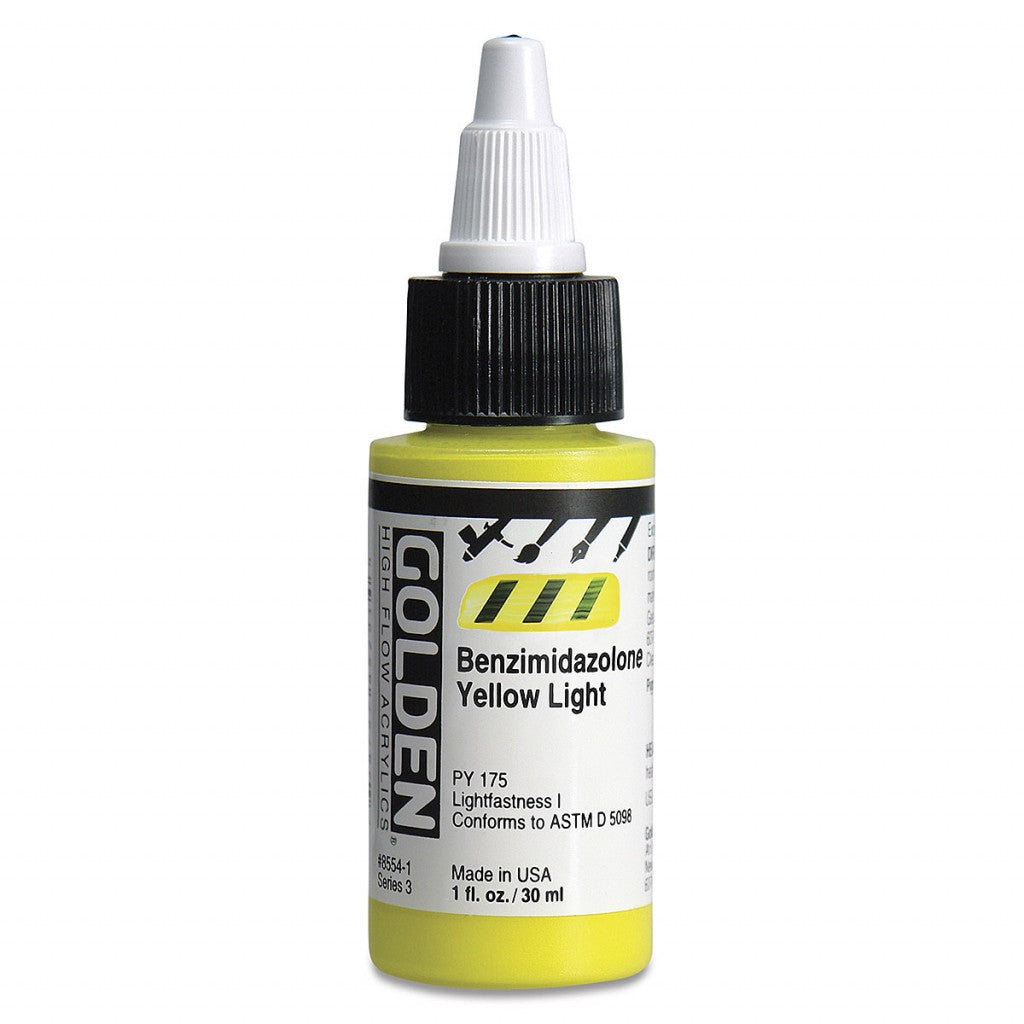 Golden High Flow Acrylics 30ml - Bnzmdzln Yellow Light