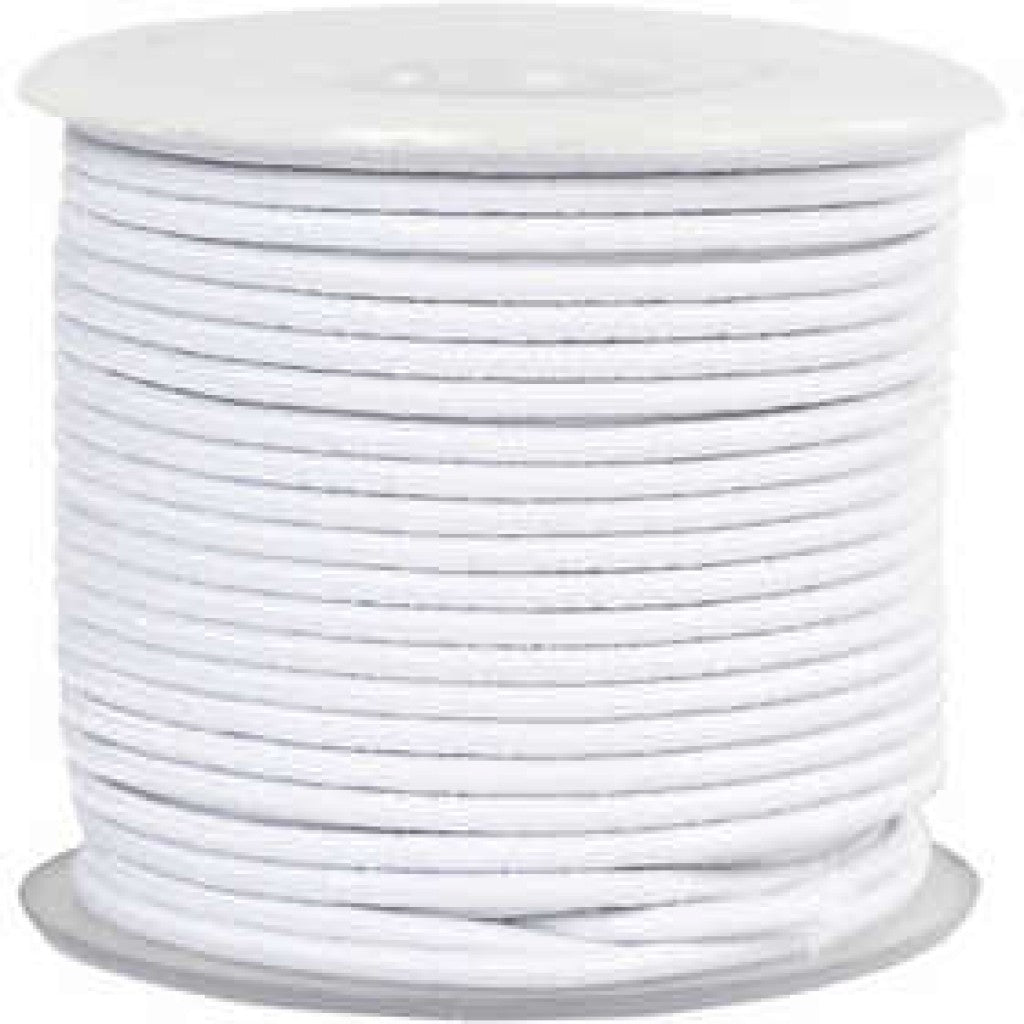 Elastikksnor, 2mm, 25m - Hvit