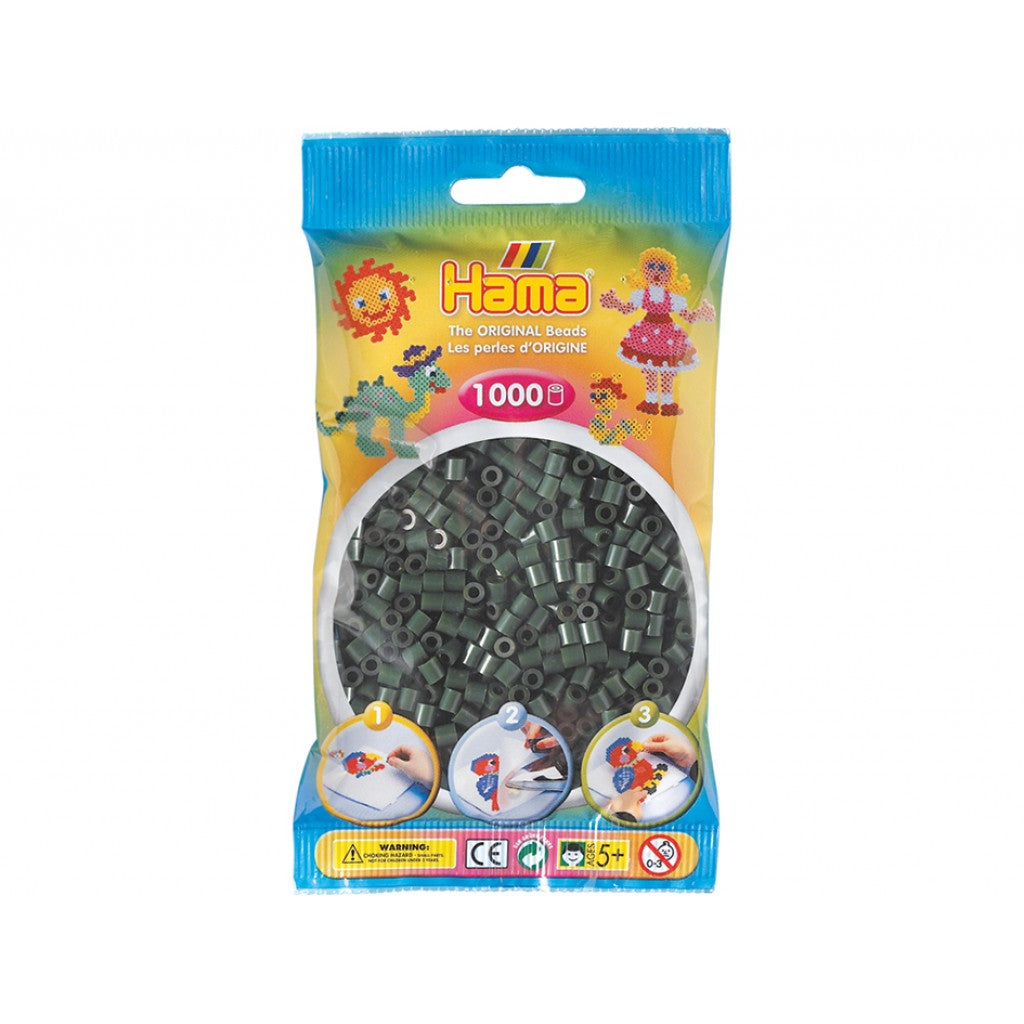 Hama Midi, 1000stk - 28 Mørk grønn