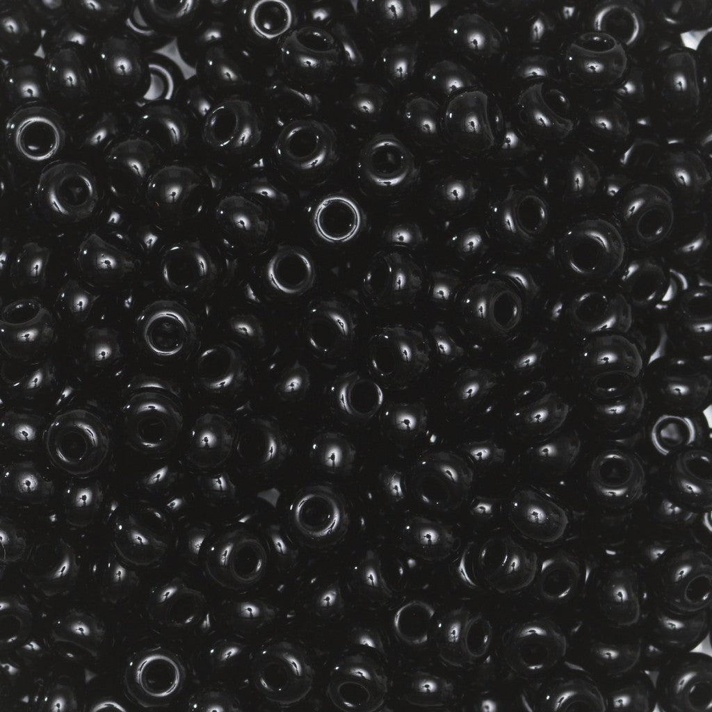 Rocaillesperle 6/0 - Sort Opak
