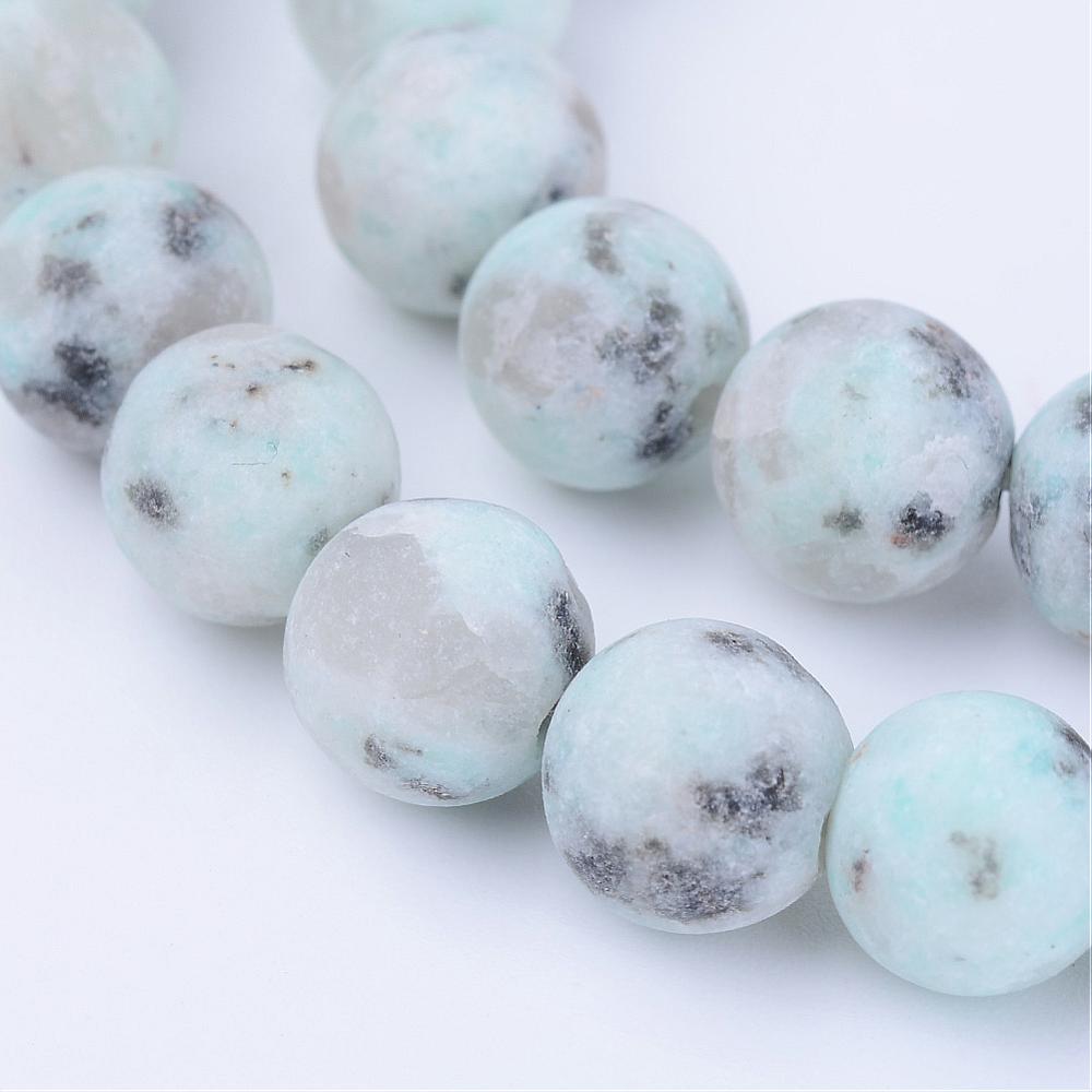 Jaspis Rund, 30stk, 6mm - Kiwi Frostet