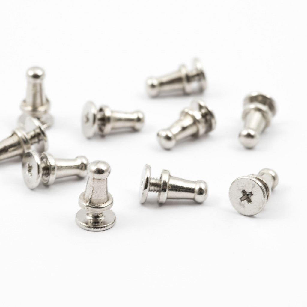 Metallknapp feste til skinn - ME202 Sølv