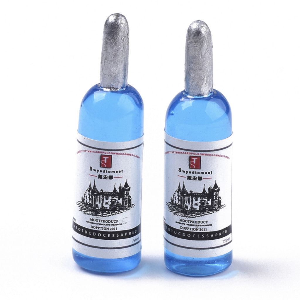 #1 Miniatyr 47x13mm - 4stk Vinflasker i Blå