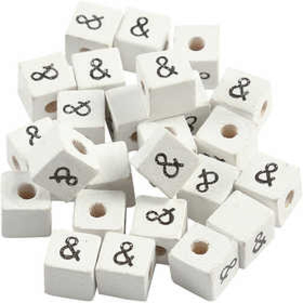 Treperle med &-tegn, str. 8x8 mm, hullstr. 3 mm, 25 stk