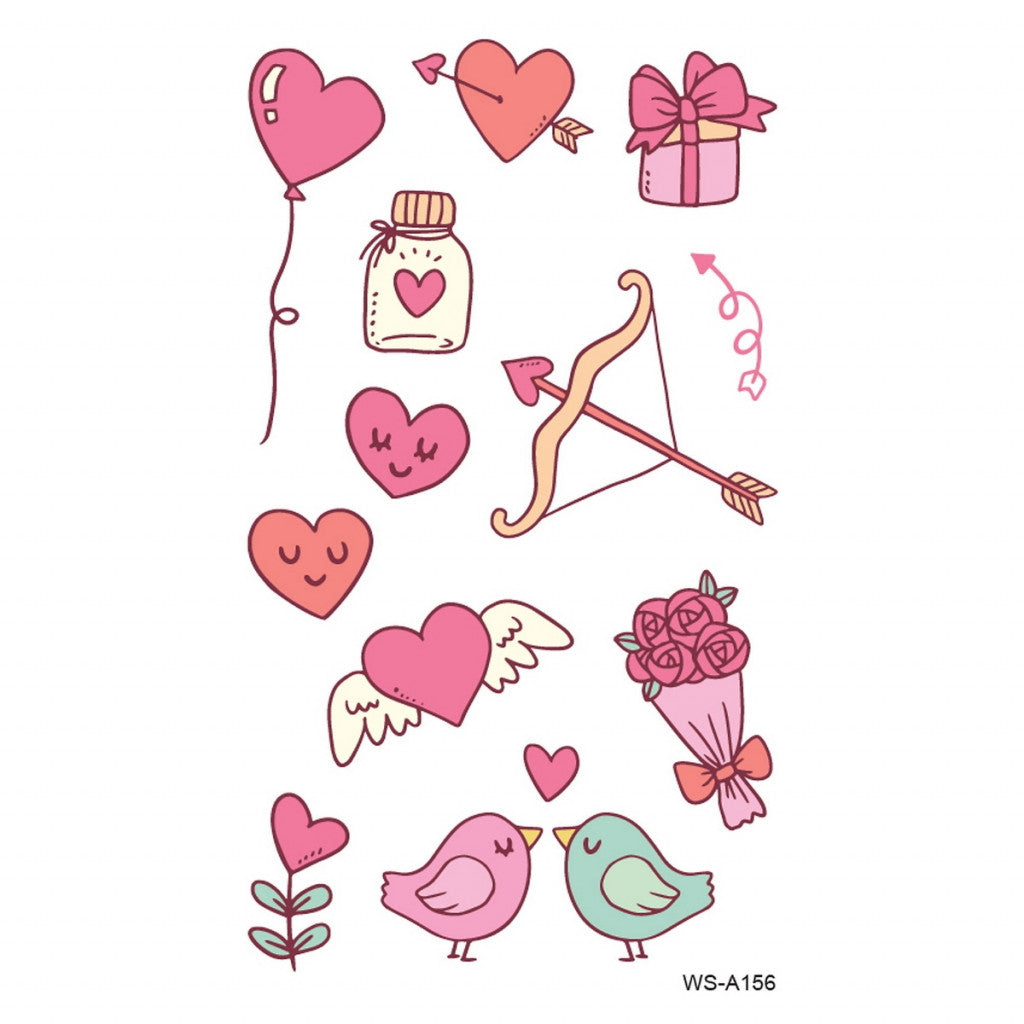 Tattoo Stickers Love Glitter