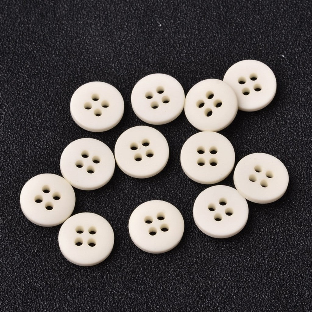 Knapp i Frostet Epoxy, 23mm - Ivory