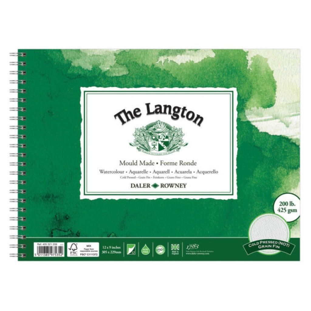 Akvarellpapir, Cold Pressed, Daler Rowney, The Langton - 12 ark 425 gr 30,5cm x 22,9cm - HobbyHimmelen