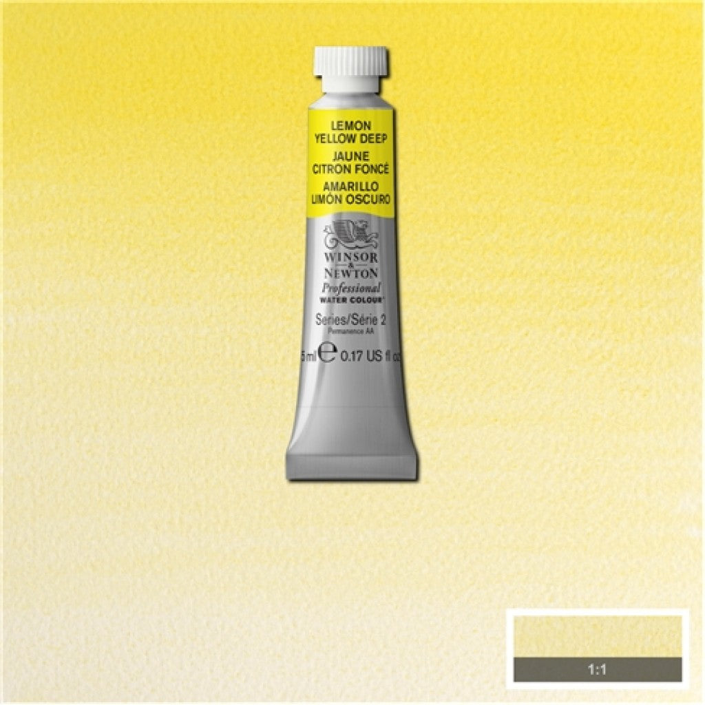 W&N - Artists Water Colour 5ml - 348 Lemon Yellow Deep