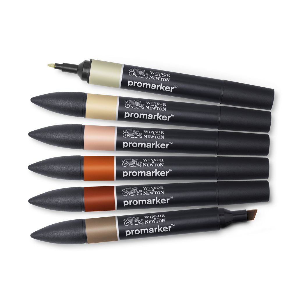 W&N Promarker-sett - 6 Earth Tones